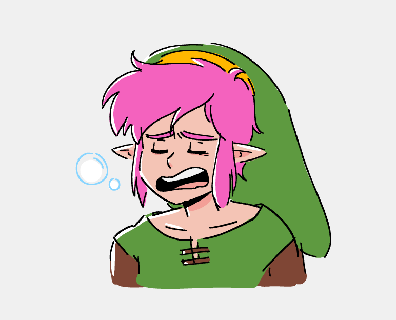 リンク(ゼルダの伝説) 「im tired 」|Marie Lum 林のイラスト