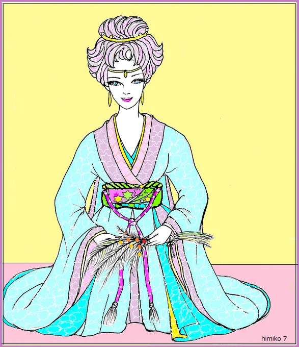 #イラスト   巫女 