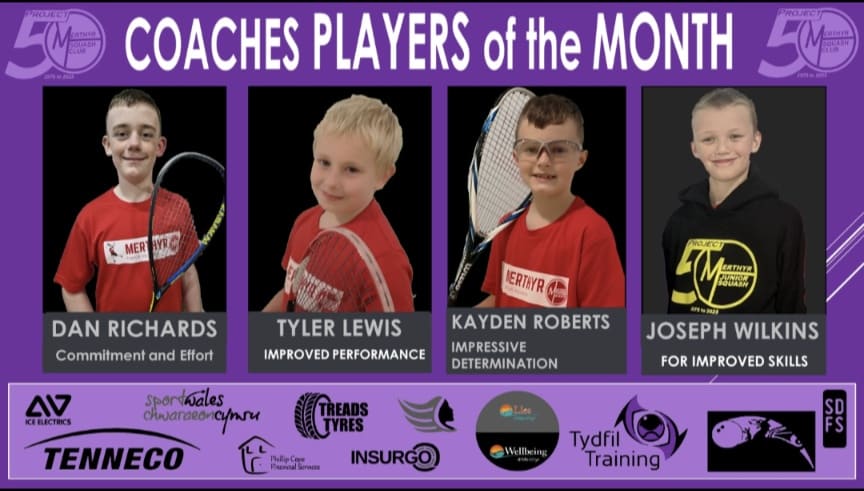 club_merthyr's tweet photo. Merthyr Squash, April's junior players of the month, "well done boys, keep up the great work". 

#squash #squashwales #merthyrtydfil #merthyrsquash #merthyrsquashclub #activemerthyr #wellbeingmerthyr #welovemerthyr #childrenssport #healthandfittness https://t.co/BVpWGmT7dJ