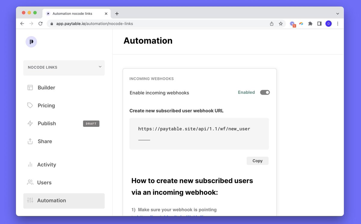 paytable's tweet image. Incoming webhooks now available at @paytable 🙌

- Add new subscribed users to any Airtable base from any ANY trigger or action

- Opens up the possibility to use ANY payment gateway

Eg: New paypal purchase &amp;gt; create new subscribed user at Paytable 🔥