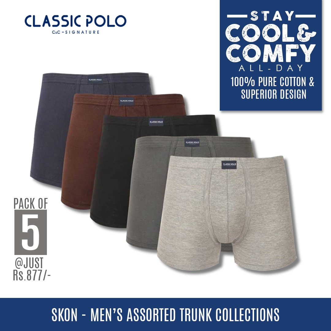 classicpolos's tweet photo. Stay Cool & Comfy All-Day with our 100% Pure cotton & Superior Design from Classic Polo's SKON - Men's Assorted Trunk Collection in a Pack of 5 for just Rs.877/-
Grab Yours Today !!! Shopping Link: https://t.co/xkDQlwSqli
#classicpolo #innerwear #menstrunks #TrendingNow https://t.co/Mqw0X6UFYf