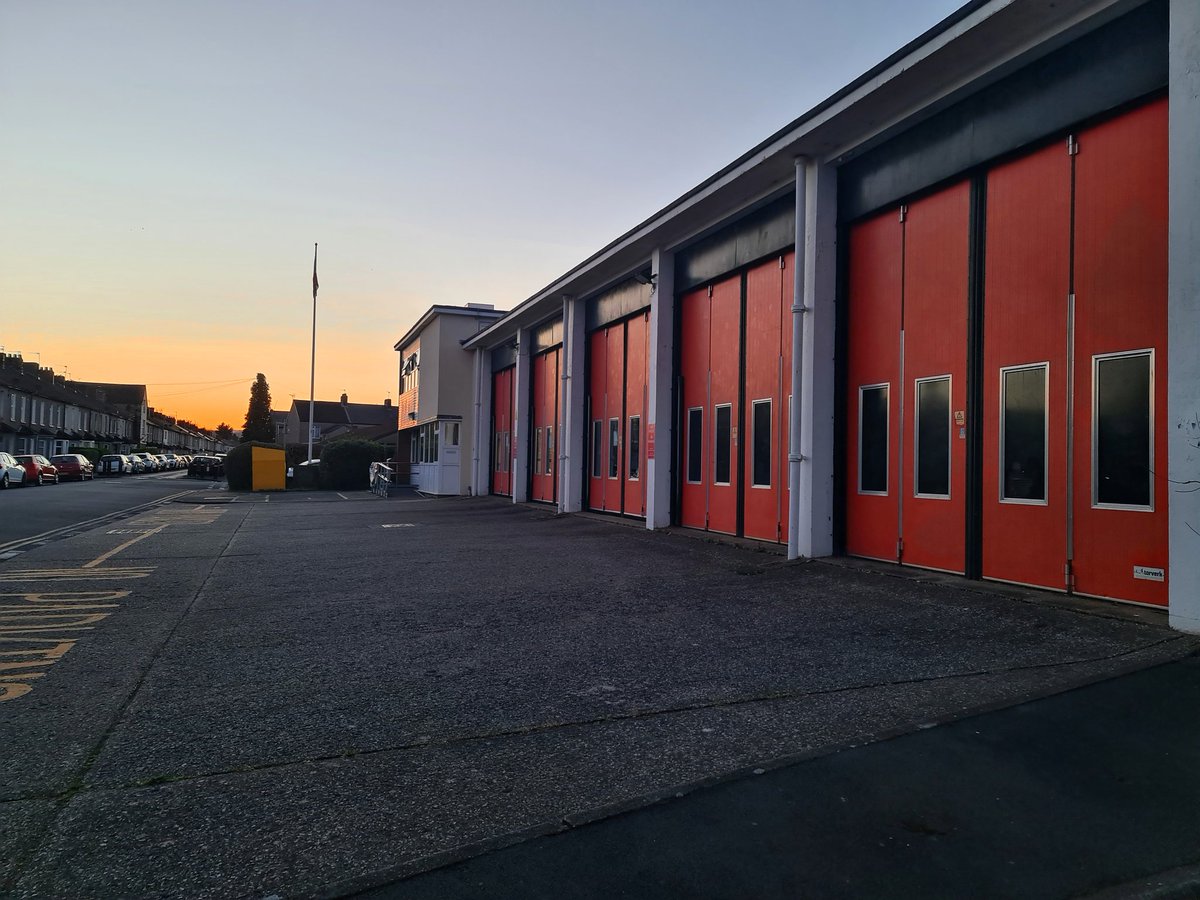 Sunset over #maindee Fire station Last night
