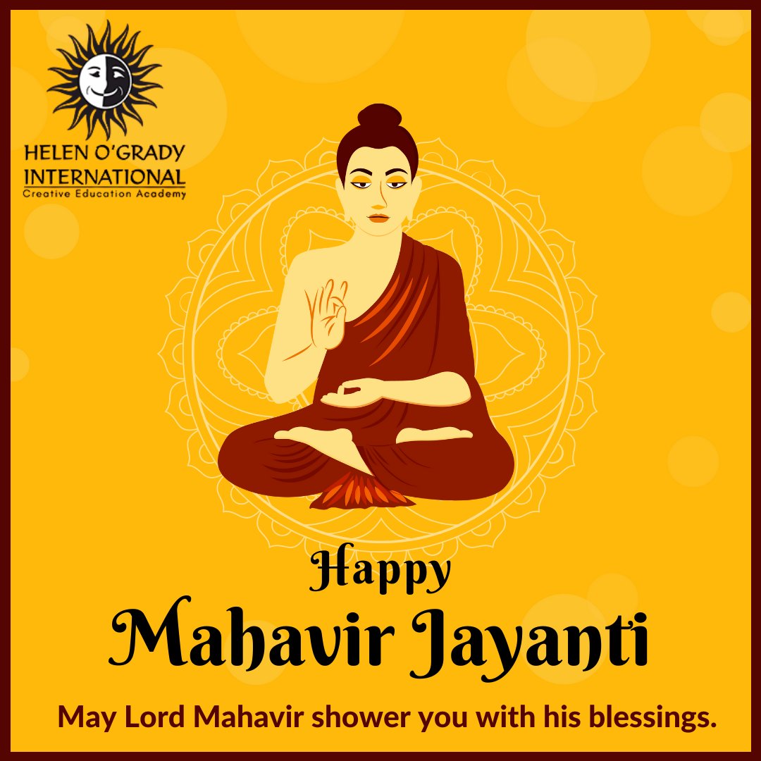 HOGIndia's tweet photo. Helen O'Grady International India wishes you and your family a Happy Mahavir Jayanti! ππ»
#HOGIndia #MahavirJayanti #LordMahavir #EduDrama #DevelopmentalDrama #act #acting
#stage #ilovedrama #school #musicals #drama
#theatre #children #beautiful https://t.co/K1N7Z5ZEzA