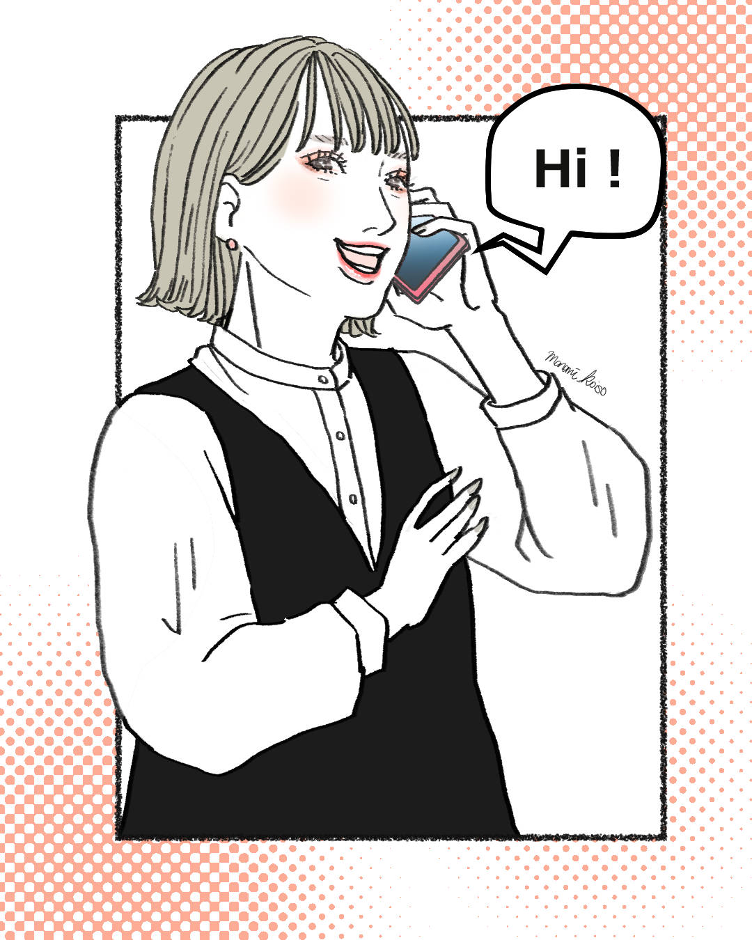 Manami K たくさん描くぞぉ スマホ イラスト ガールズイラスト おしゃれ デジタル 電話をかける メイク マニキュア Girl T Co Gyt3zq79wf Twitter