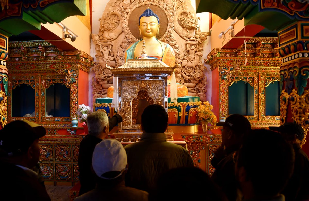 LAHDC_LEH's tweet photo. CEC @tashi_gyalson visits Khatsa Gompa &amp; under-construction Manjushri Buddha statue site at Tia village.

Appreciates local Ex-servicemen society for their efforts &amp; initiative. Also assured all possible assistance for the developmental projects. 

@DIPR_Leh @DC_Leh_Official https://t.co/1SUpvPkzzu