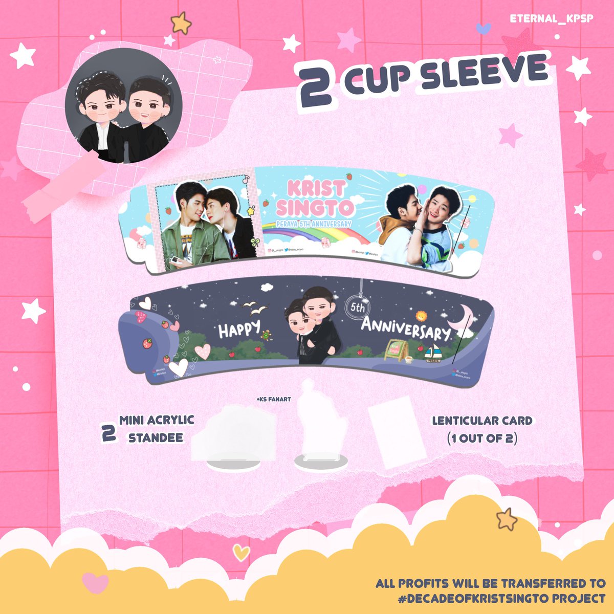 AVERYday1610's tweet photo. Online Cupsleeve Event to celebrate Peraya 5th Anniversary 🎉

🏷 IDR 160.000 / Set
Now - stock last (produce only 70 sets)

Profit: 105.000 / Set, will be transferred to #DecadeofKristSingto Project account.

📎❤️ https://t.co/TbrrYTfFTj

📦 27th April 2022

#ทีมพีรญา #คริสสิงโต https://t.co/iysqnpwi8d