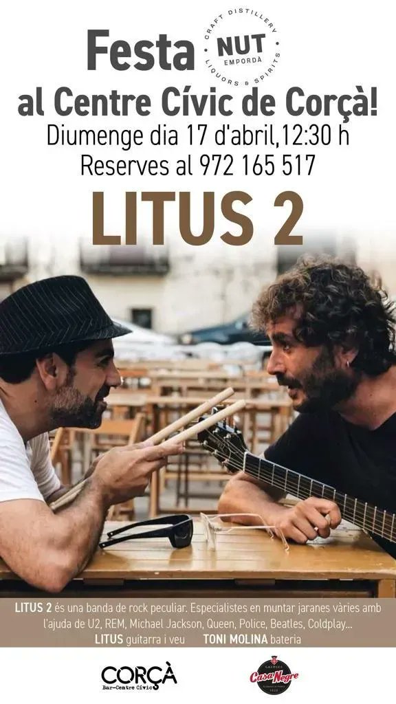 Vine aquest diumenge a la festa Nut al Centre cívic de Corçà. Sol, música en directe, gintònics, més sol, més música en directe i més gintònics 🥁😎🍸

🗓 Diumenge a les 12.30h
📞 Reserves al 972 165 517
📍 Avinguda de Santa Cristina, 7, Corçà

#distillery #empordà
