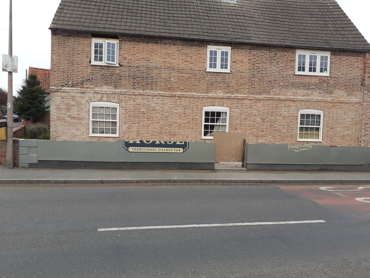 The grey horse in collingham is now a house but they seem to have left half the sign from the old building saying 'traditional village pub' as a reminder of what traditional villages are losing.