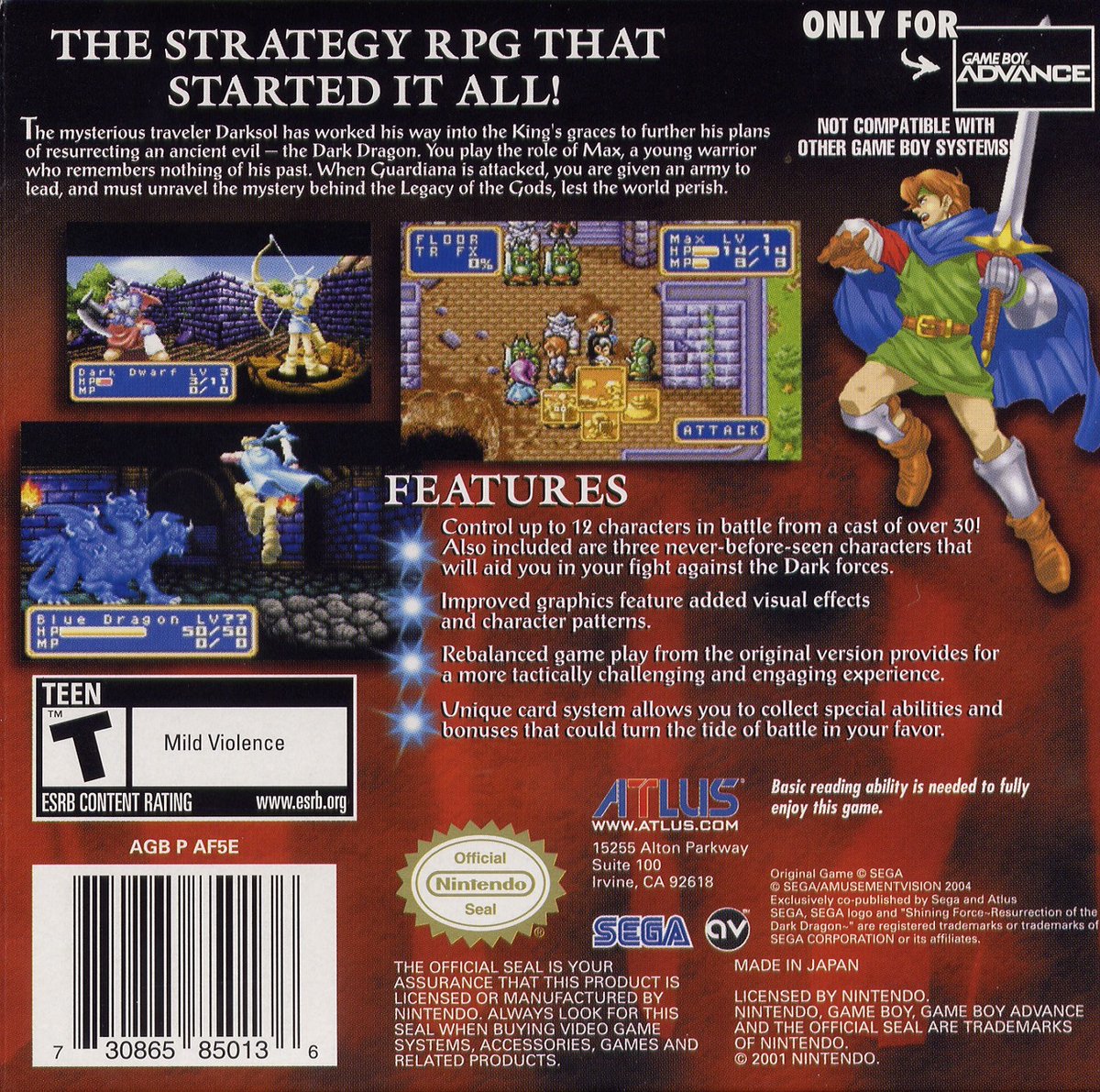 SHINING FORCE - RESURRECTION OF THE DARK DRAGON: In 2004 Max began a quest to save the Kingdom of Guardiana. A brilliant GBA remake of the classic 1992 Mega Drive/Genesis game this had a ton of extras and improvements #retrogaming #Nintendo #GameBoy #Sega #MegaDrive #90s #gaming