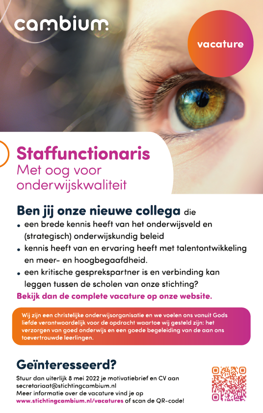 StCambium's tweet photo. Ben JIJ onze nieuwe staffunctionaris met oog voor onderwijskwaliteit? #kwaliteit #beleid #onderwijs #vacatures #veluwe https://t.co/LIsWCBsEwB