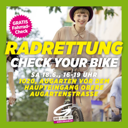 grueneleo's tweet photo. Die Grüne #Radrettung kommt wieder in die Leopoldstadt
➡️ am 18.6., 16h-19h, Augarten Haupteingang (Ob. Augartenstraße)
#CheckyourBike
3/3 https://t.co/HslwwMqQzI