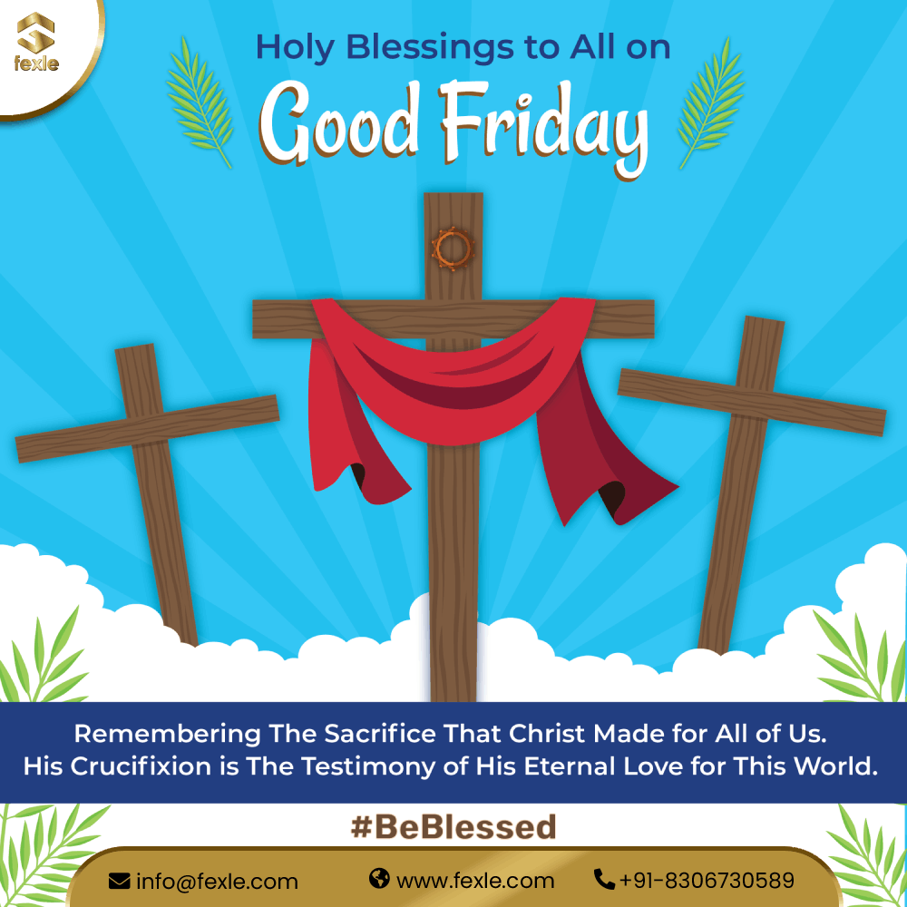 fexle_services's tweet photo. May God turn this Good Friday into a blissful beginning of your life. May Jesus fill your life with goodness on this holy day. Mercy, peace and love. May the grace and Lord surround and be with you on Good Friday.
#GoodFirday #PositiveMind #JesusChrist #FEXLEteamWishes https://t.co/iZnY49EfcR