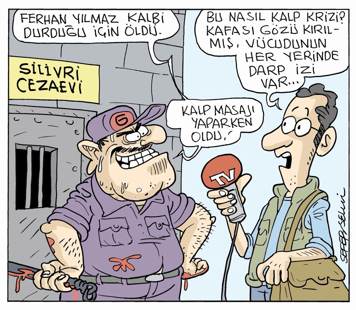 .<a href="/evrenselgzt/">Evrensel Gazetesi</a> 
Sefer Selvi Cezaevleri gerçeğini çizgisiyle özetlemiş.
....