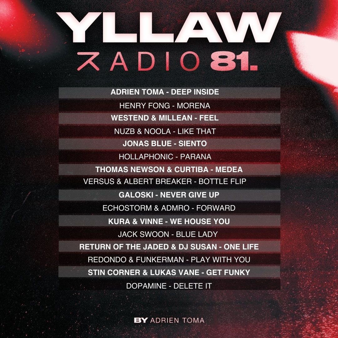 YllawRecords's tweet photo. Brand new @AdrienToma in this #YllawRadio #81 
> https://t.co/1CAZsKbOm7 https://t.co/OKTuDCT8jU