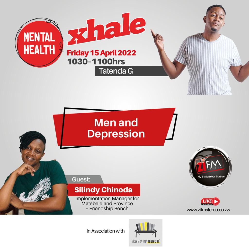 friendshipbench's tweet photo. 📻🎛 Tune in, listen up!

@ZiFMStereo #Xhale
Topic: Men &amp; Depression 

📍 Today! 15 April
⏰ 10.30 - 11.00 hrs

 @tatendaGTM &amp; @Silindy4 https://t.co/yjdhvLM7k2