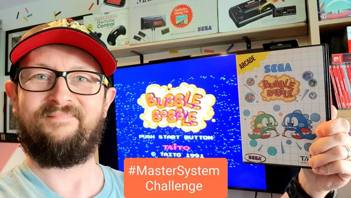 #HappyEaster everyone.

here is our next #MasterSystemChallenge a day early, feel free to continue with #Sonic if you wish!

Live now, BUBBLE BOBBLE. No continues or passwords.

All welcome, and please checkout my video below for full rules this week.

youtu.be/Jr7jtQNlUsc