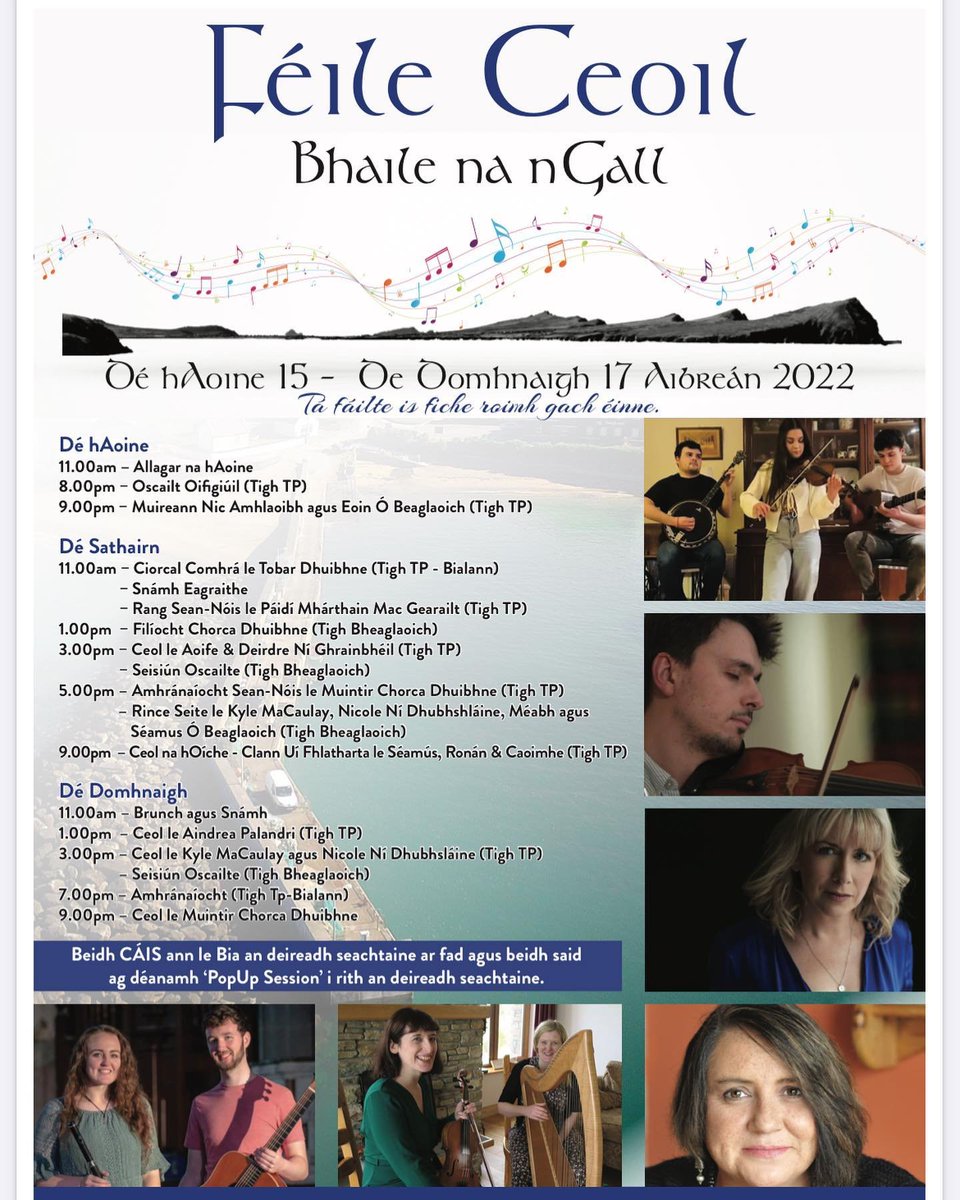 NuachtBnG's tweet photo. Ar a 11 ar maidin a chuirfear tús leis an bhFéile seo i mBaile na nGall le hAllagar na hAoine @AHaoine le Micheál Toose Mac Gearailt. https://t.co/7Cn1HXrOuQ