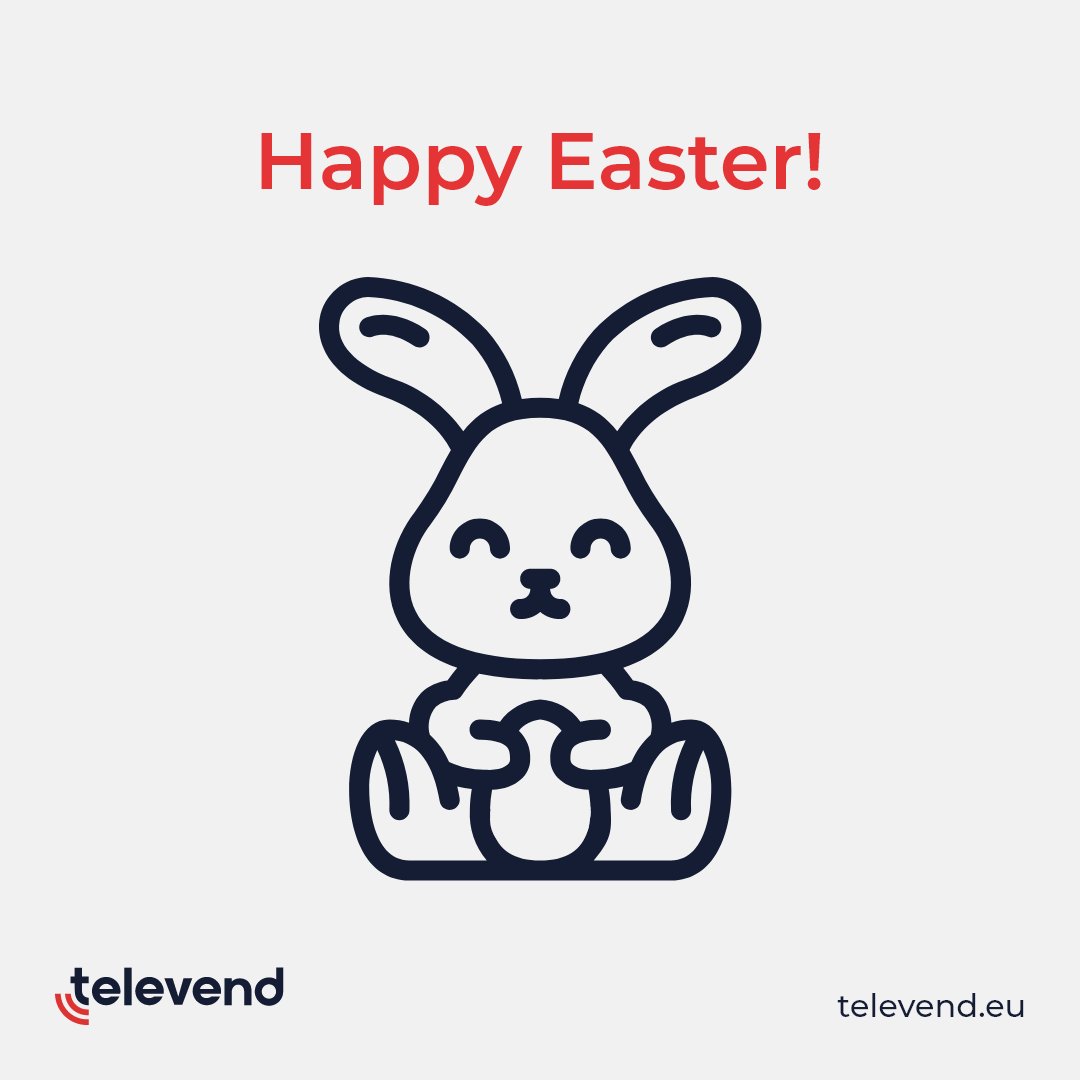 TelevendVending's tweet photo. Televend wishes you a Happy Easter and a long peaceful weekend with your loved ones!🐰

#Televend #HappyEaster #Easter #EasterWeekend https://t.co/SyEG6MSc9R