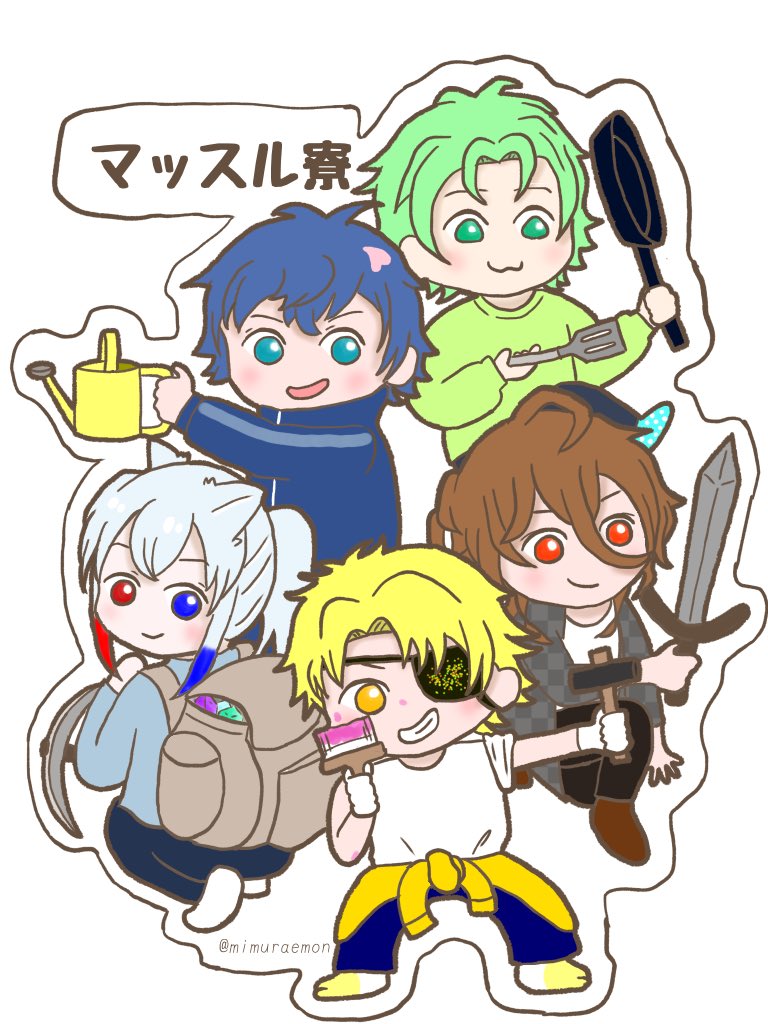 ⚠️シェアハウス グッズ衣装 ラバーストラップorステッカー風イラスト