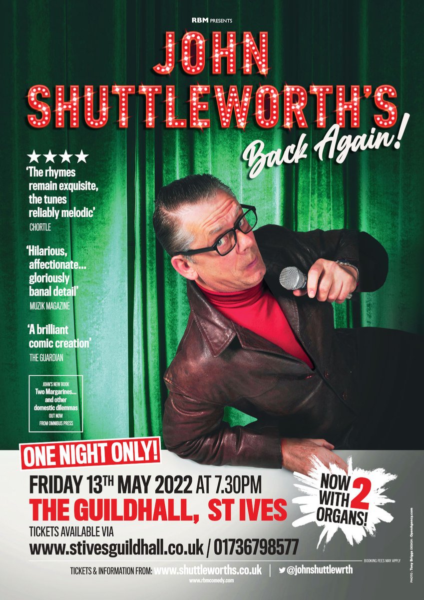 📣 John Shuttleworth's Back Again! Catch his 'ludicrously compelling' show at St Ives Guildhall on Friday the 13th May.

Tickets available at:
stivesguildhall.ticketsolve.com/shows