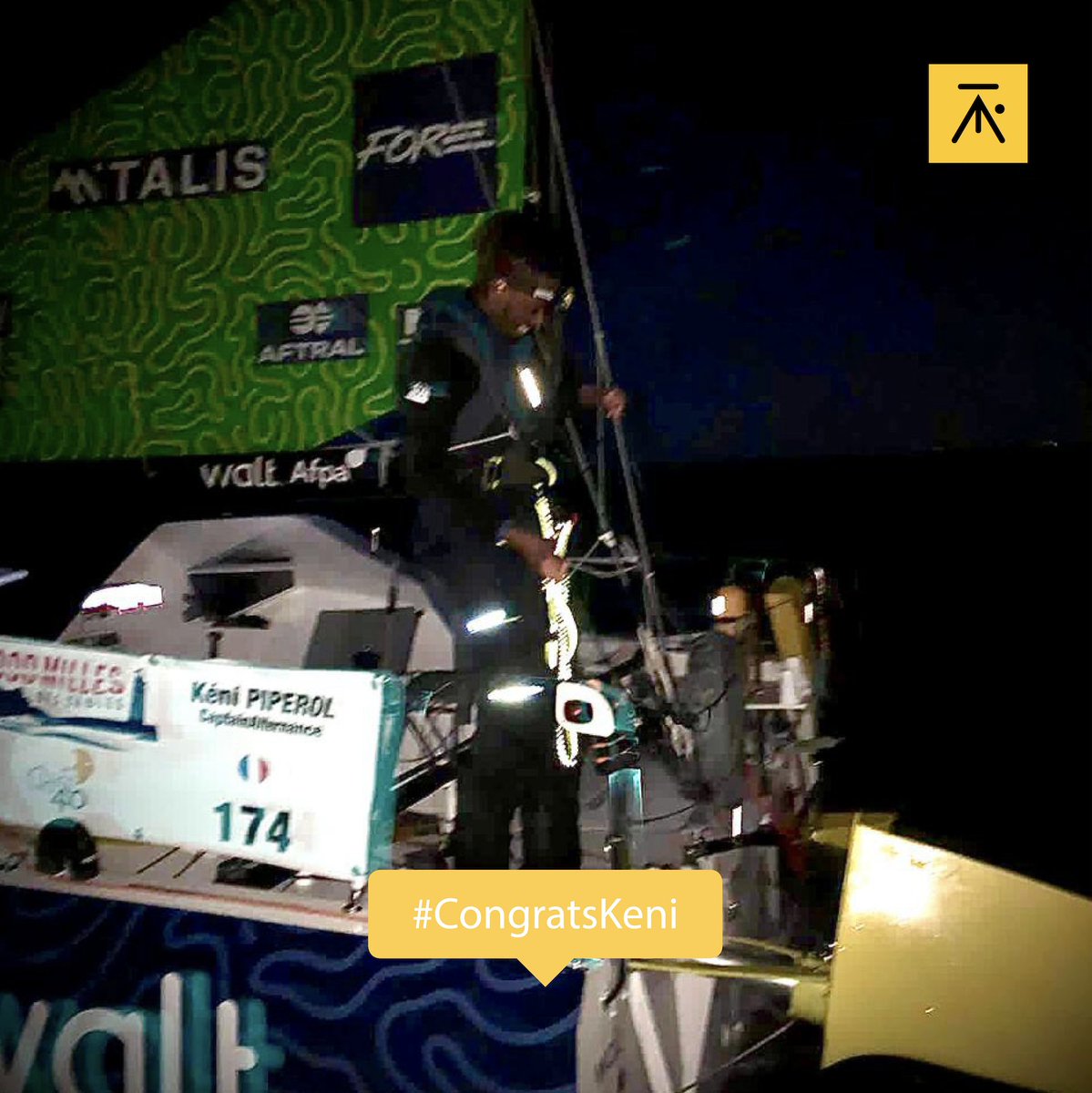 [#TALIS SPONSOR OFFICIEL #CAPTAINALTERNANCE] 🌟Félicitations à Keni Piperol qui s’est qualifié ce matin à 3h27 pour la #RouteDuRhum 2022 !⛵️🎉Une arrivée à la 8ème position pour Keni et <a href="/Walt_Community/">Association Walt</a> à bord du class40 #captainalternance ! On a hâte de voir la suite !#wearetalis