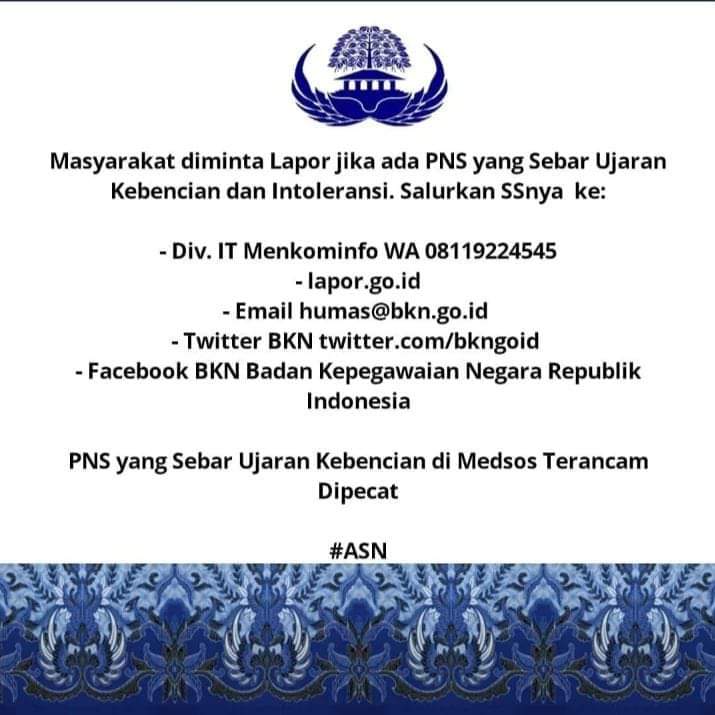 Hai #SobatBKN, sambil menunggu buka puasa bagi yang menjalankan, berikut mimin infokan tentang infografis yang bukan berasal dari BKN dan instansi resmi. 

Mimin kembali mengingatkan untuk selalu waspada terhadap konten serupa, terlepas dari isi kontennya benar/salah.