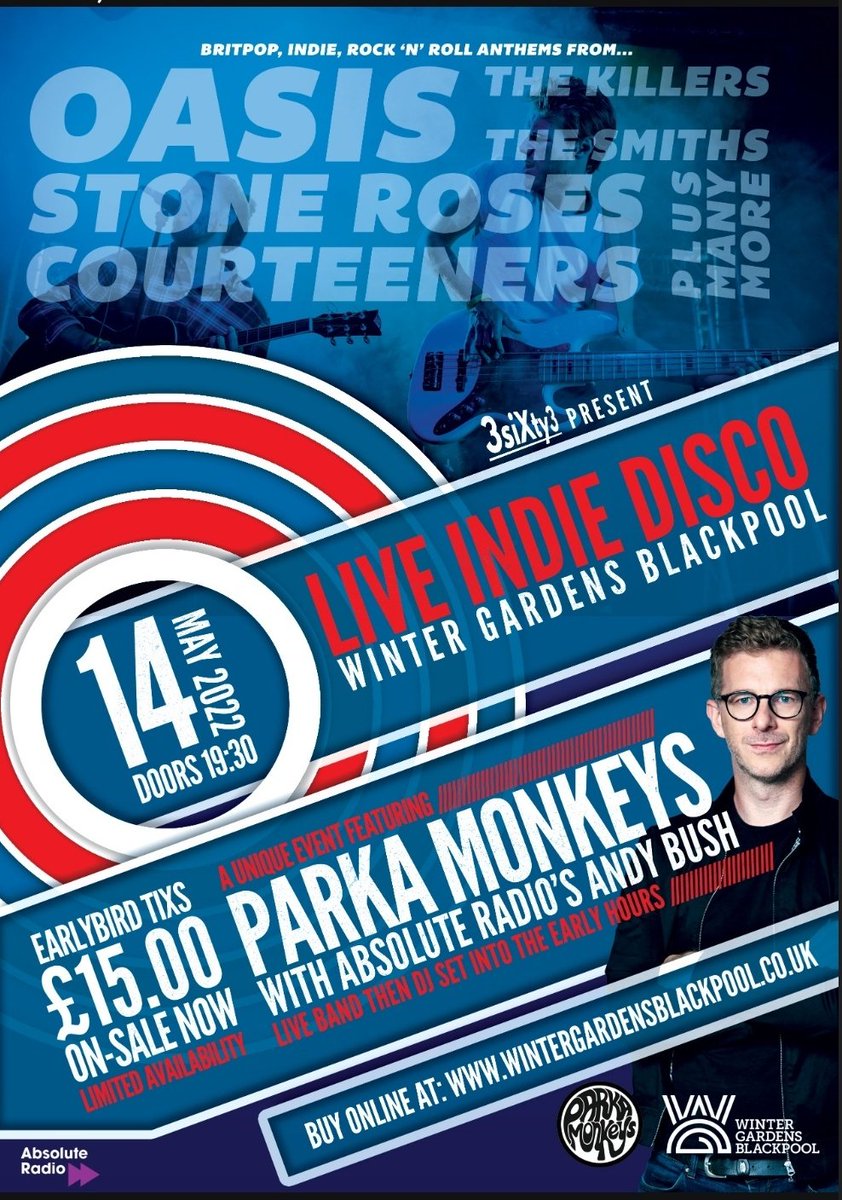 🚨 GIG ALERT 🚨
I'm bringing my Indie Disco to Blackpool! Playing at the iconic Winter Gardens in May, supporting the excellent Parka Monkeys get your tickets NOW 🔥