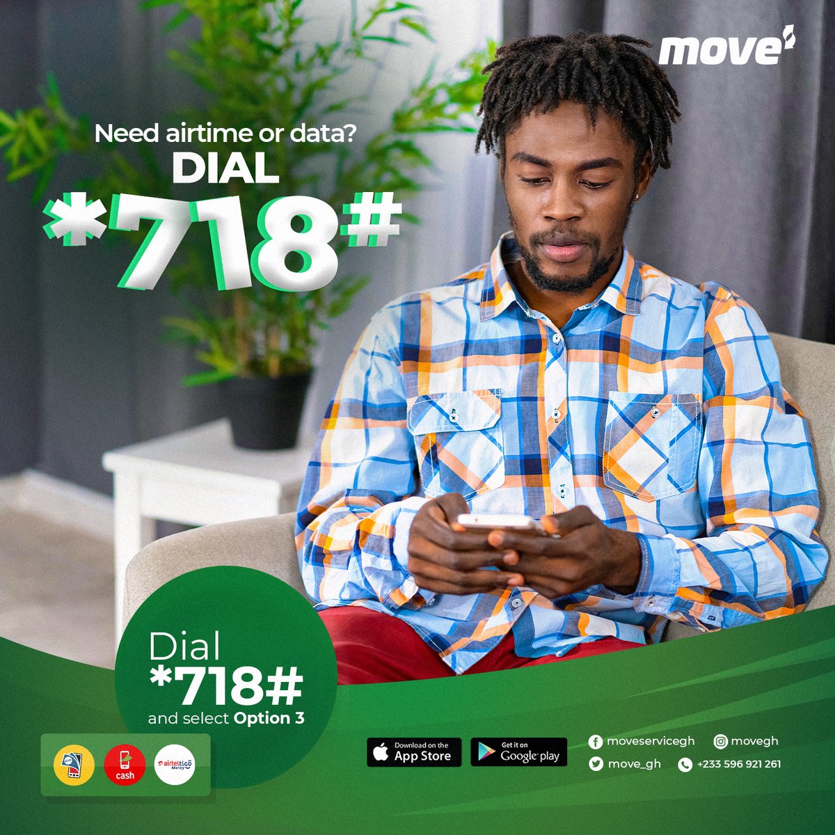 movemoneygh's tweet photo. Stay connected with your loved ones while youโre on the move.
#BeOnTheMove #Airtime #Data https://t.co/J7RMOije4G