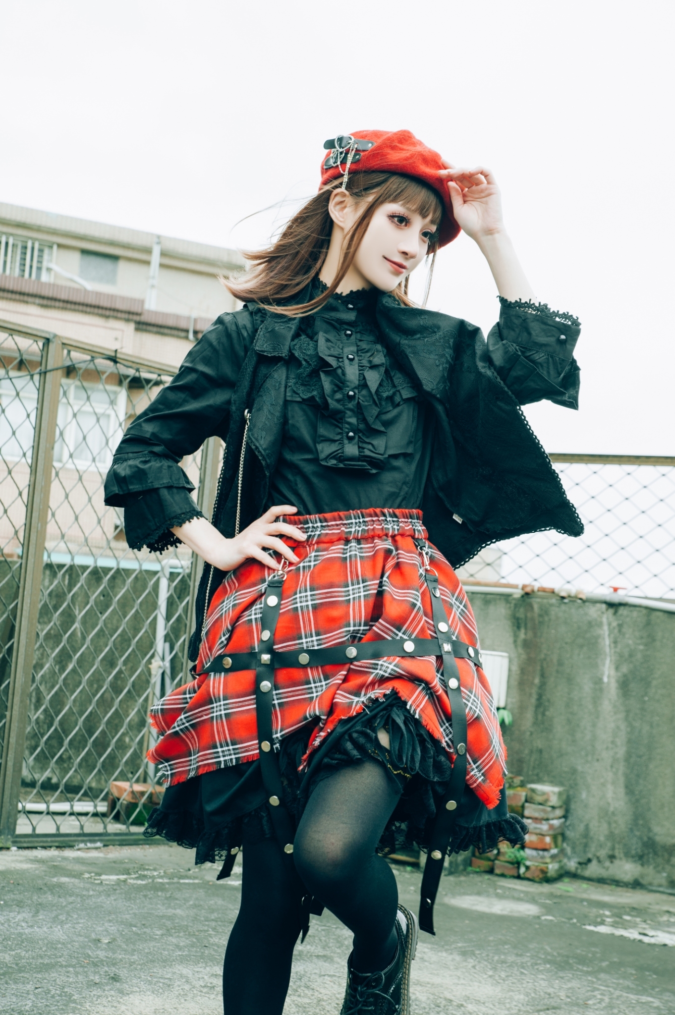 Plaid skirt emo sale