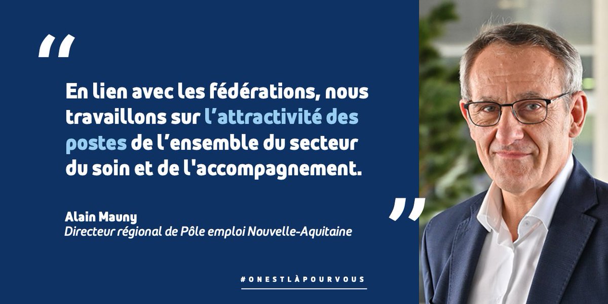 Le 4 avril dernier, @pole_emploi lançait la 1ère semaine des métiers du soin et de l'accompagnement.

<a href="/Alain_Mauny/">Alain MAUNY</a>, DR @poleemploi_NA, revient sur les enjeux de cette opération et ce qui a fait sa réussite ➡️ pole-emploi.org/accueil/actual…

Merci à nos partenaires #TousMobilisés 🙏