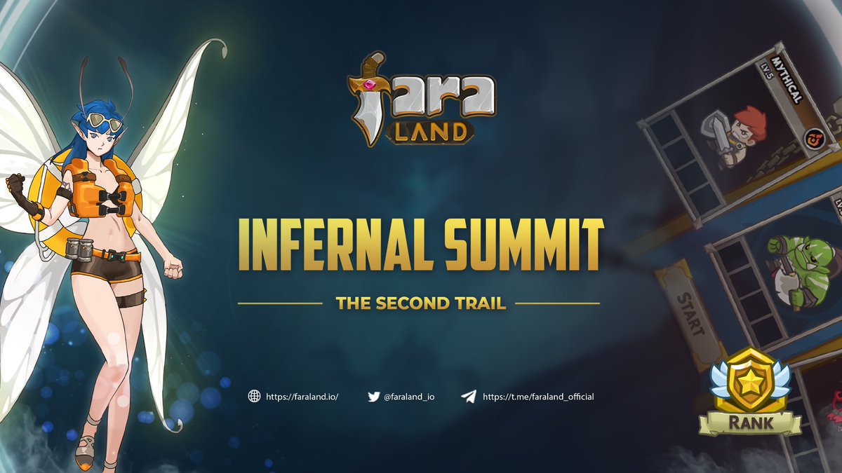 🔥All about Infernal Summit – The Second Trail🔥

⏰Duration: Apr 16th – Apr 30th

‼️Rank system will be reset at 3 AM UTC Apr 16th 

✨Total prize pool: 26,650 $FARA✨

👉Detail at: bit.ly/3DprtDz

💥Join #Faraland now💥

#PvP #BNBChain