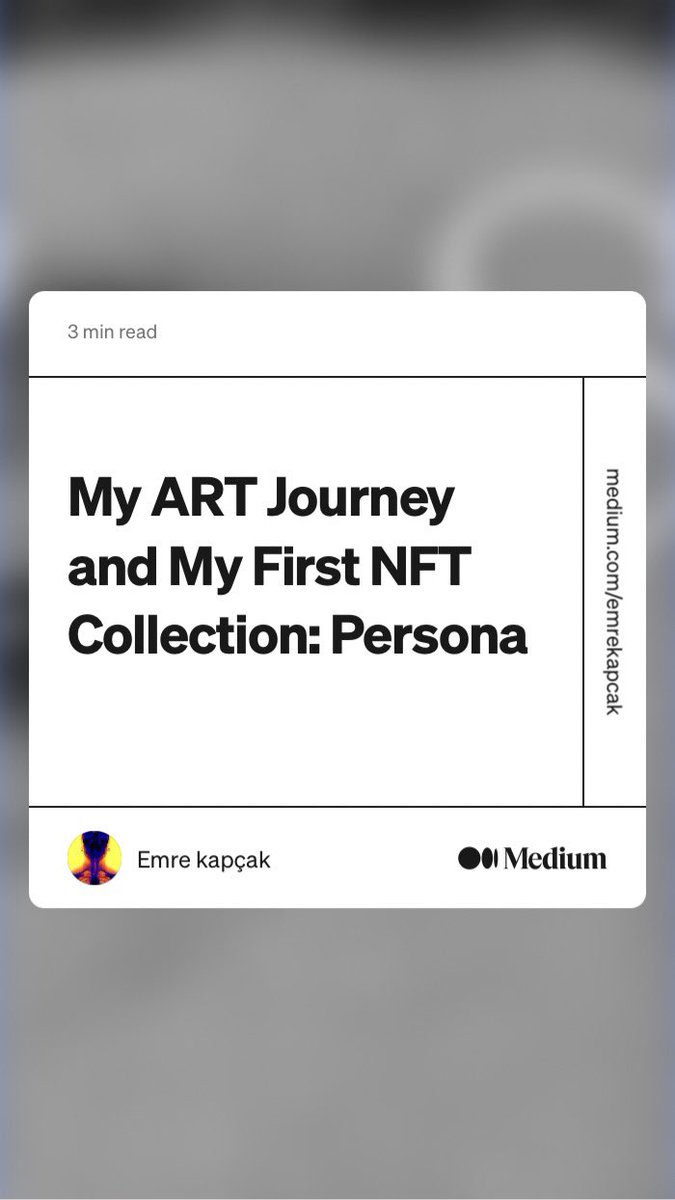 emrekapcak's tweet photo. GM everyone! Happy friday✌🏻

If you want to understand my artistic approach and the essence of my Persona collection, please take a look at this.  I briefly wrote down my entire journey. 👀

Dear frens can support me with your lovely RT🍀🙏🏻 

https://t.co/psKsLJf1rK https://t.co/IB6lFUPMhW