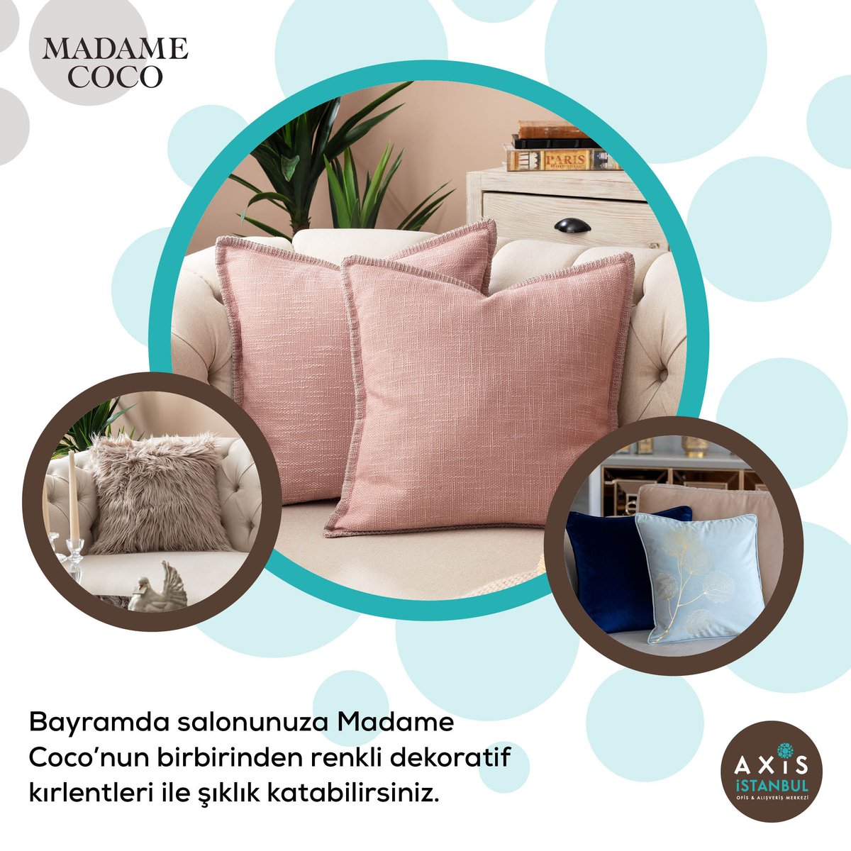 Bayramda evinizi Madame Coco parçaları ile süsleyin!

#Axis #Axisİstanbul #Bayrampaşa 
#EyüpSultan #MadameCoco #Kırlent #YemekTakımı #Vazo