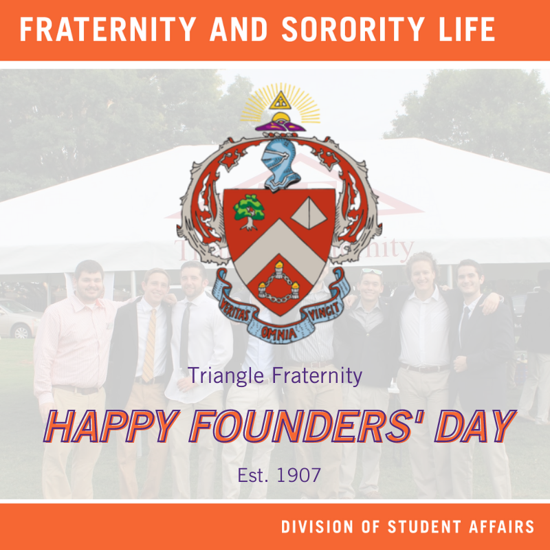 Happy Founders' Day to the men of #Triangle! Triangle Fraternity was founded on April 15, 1907, at the University of Illinois at Urbana–Champaign. Clemson is home to the clem chapter. Cheers! 🎉