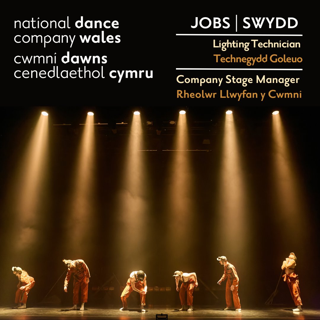 Company Stage Manager and Lighting Technician needed

-Work with us to tour dance world-wide to exciting destinations

-Be based in a purpose built dance venue in beautiful Cardiff Bay

-Opportunities for creative input on a number of new works annually

ndcwales.co.uk/about/jobs-and…