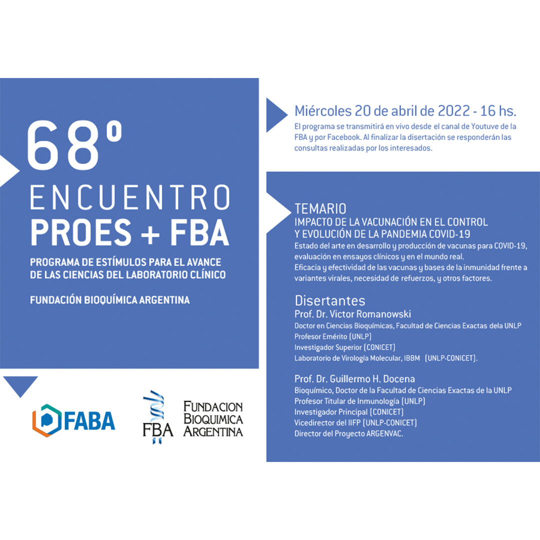 BioReview's tweet photo. “Impacto de la vacunación en el control y evolución de la pandemia Covid-19"
📅 20 de Abril a las 16hs.
Miralo online en su página de Facebook (Fundación Bioquímica Argentina) o por YouTube 🔗https://t.co/gv3jmdoiZT
#RevistaBioreview #puertasabiertas #proes #FBA https://t.co/LcbxORtuBr