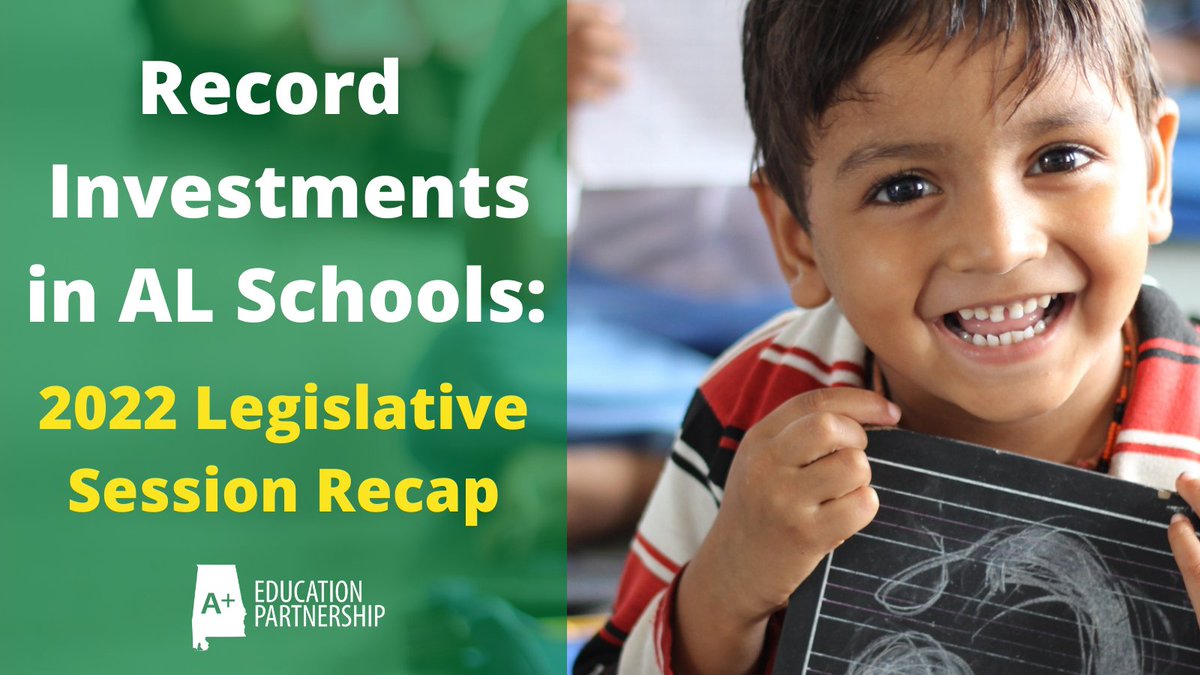 aplusala's tweet photo. This session saw the passage of many education-related bills. From an $8.26B budget to the Alabama Numeracy Act, the Legislature made record investments in Alabama's teachers and schools. Read our recap of the session here: https://t.co/YUJ4kNUVQy
#EdInSession https://t.co/GwQUst73wc