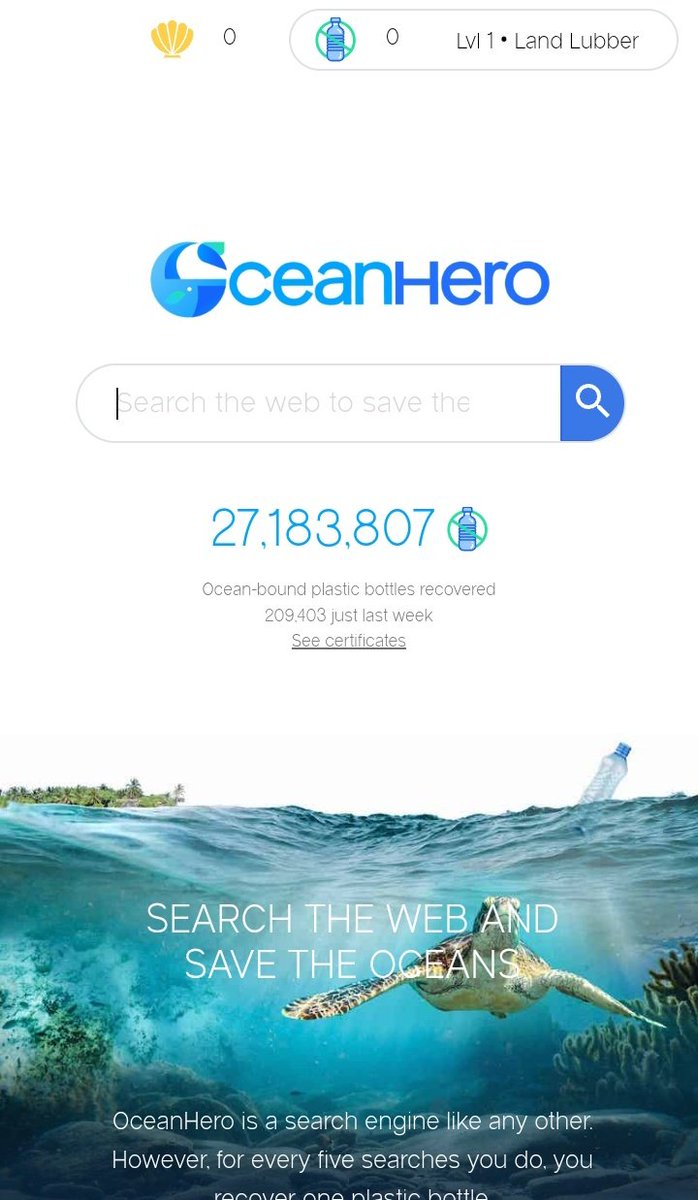 lkgwiyeo's tweet photo. sharing this another search engine for us to use to help save the marine life from plastic pollution. it's the same as ecosia and google's search engine but the difference in every 5 searches they'll collect one ocean-bound plastic bottle.

https://t.co/T9zDFhGW5s 👈🏻 https://t.co/asHQudvIgD