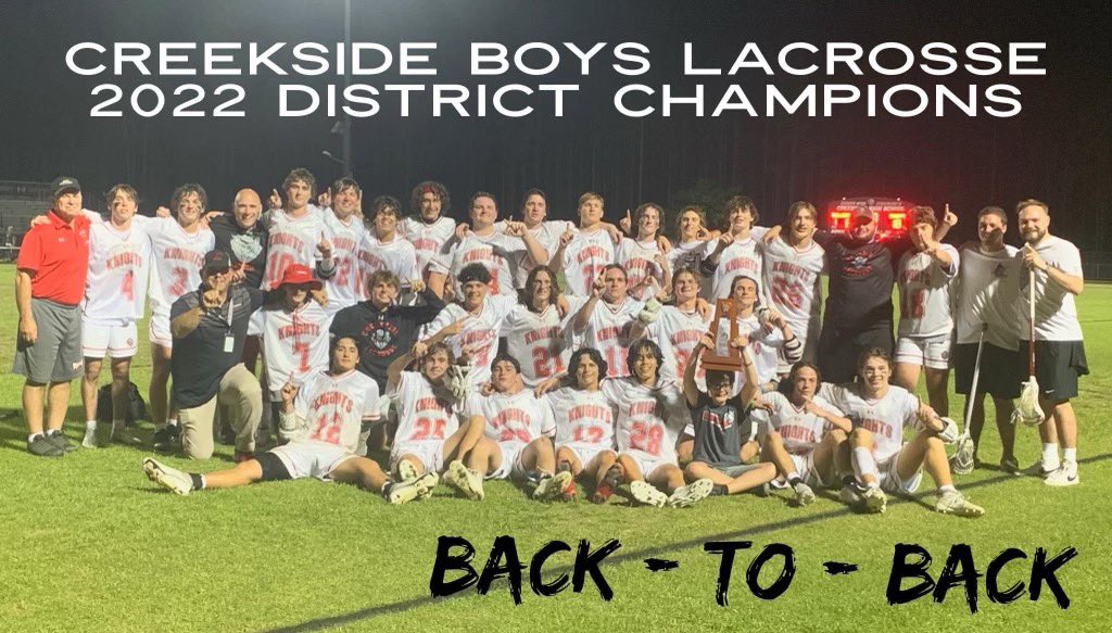 ICYMI: <a href="/CreeksideLax/">Creekside Boys Lacrosse</a> defeated Flagler Palm Coast 18-6 to claim their second straight District Championship! 

The Knights will now advance to Regional play.

#GoKnights🔴⚫️⚔️🛡
