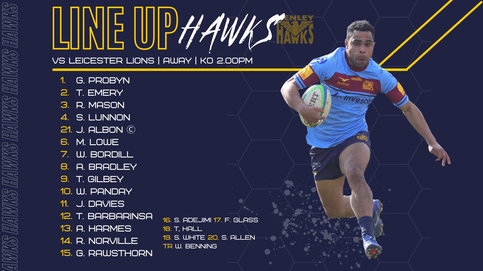 Henley Hawks Rugby on Twitter "Line up 🦅 https//t.co/NbsAHDvmGi