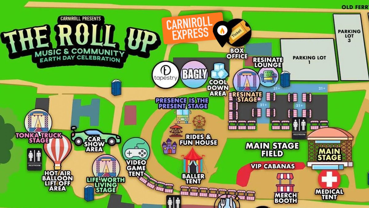 Looking for where to find the #CarnirollEXPRESS at #Carniroll?! Catch us by the box office on Old Ferry Road!