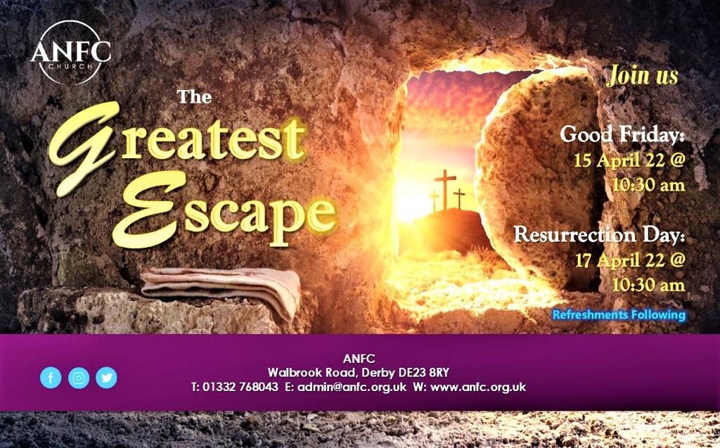 ANFCDERBY's tweet photo. The Greatest Escape 

#anfcderby #easter #churchvibes #churchonline #churchwithoutwalls #Church #churchflow #churchLife #passover  #churchfamily https://t.co/4iyCxfGPsK