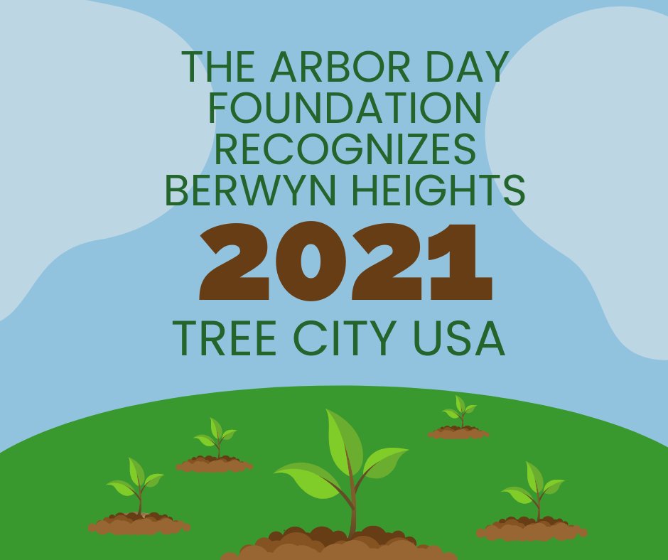 The Arbor Day Foundation recognized Berwyn Heights as a 2021 Tree City USA, showing that our community prioritizes the care and planting of trees! #TreeCityUSA