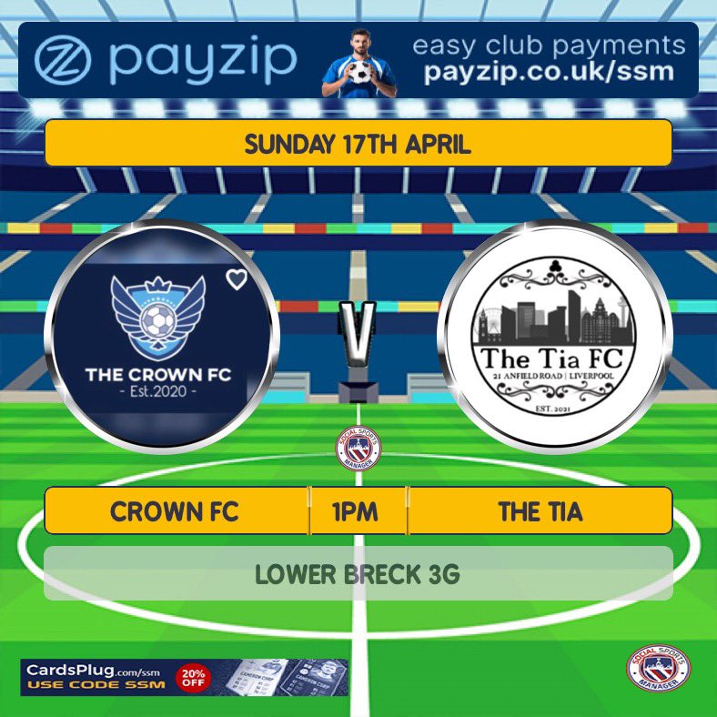 Big one Sunday weathers meant to be nice come and support the lads will be hugely appreciated 

UP THE CROWN 👑