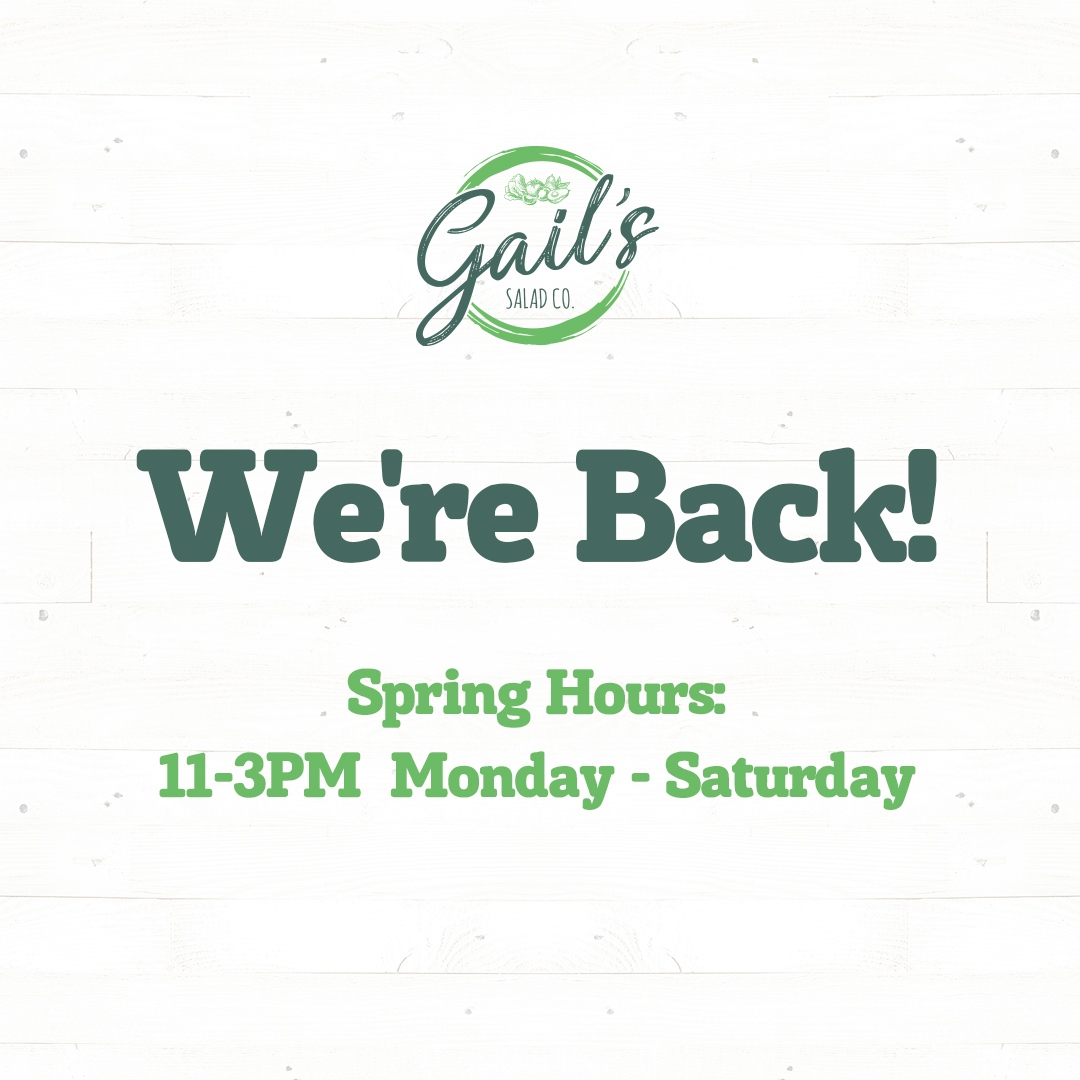 GailsSalad's tweet photo. 🥗 Opening Day 2022! We are excited to be back for another season in Ocean City. Come get your #Gails fix today!

Our Spring Hours are:
Monday - Saturday 11-3pm

#eathealthy #gailsfresh #ocnj https://t.co/FbrIdkkZfF