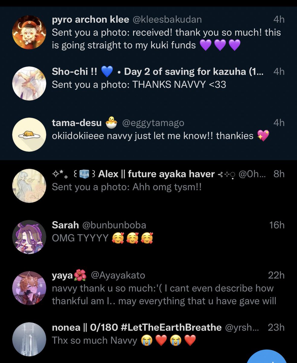 First my pro nouns are he/him

Second I do announce my winners, I made a whole ass account solely for it over at @/NavvyiaWinners 

Third please get your facts right before stating anything at all, people send me stuff and I give double back because I love them

Have a good day