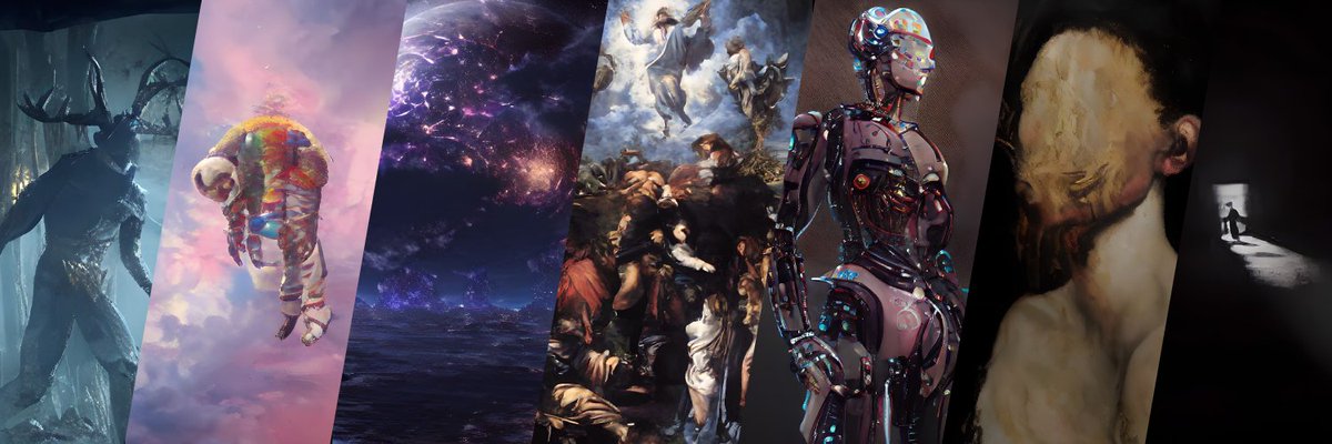 Artificial Intelligence Generated Art creating a immersive experience. We believe that our A.I. is the body and us as artists are the soul, providing the A.I. the necessary tools it needs to develop eye-opening paintings.

Collections Posted Below #NFT

discord.gg/QSGKZpzmp2