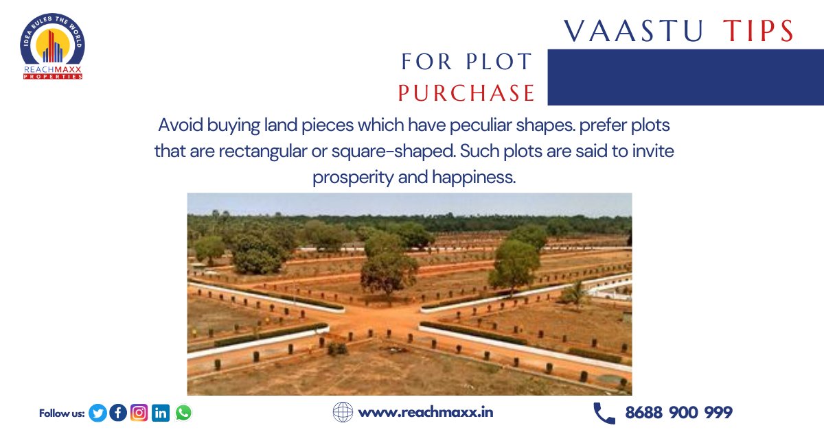 Prefer plots that are rectangular or square-shaped. Such plots are said to invite prosperity and happiness. Start your plot journey by clicking reachmaxx.in
.
.
#Reachmaxx #Reachmaxxproperties #Properties #Realestatelndia #RealestateHubli #HubliDharwad #Hubli