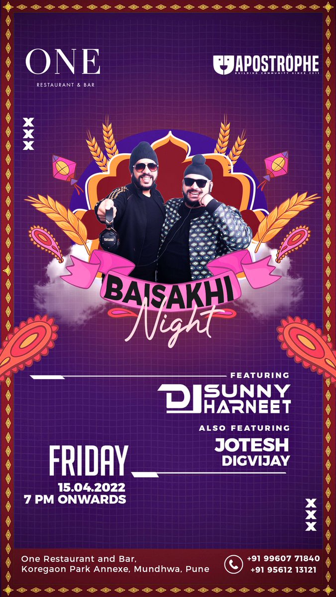 Incase you're wondering where do head tonite for a smashing party! 

#mundhwa #Pune #Baisakhi2022 #Punjabi #Bollywood