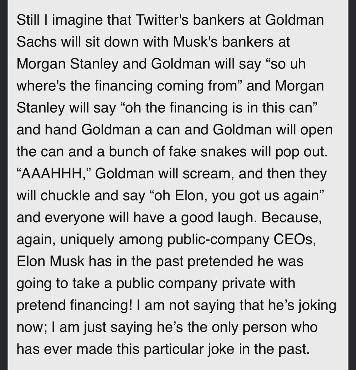 Matt Levine, national treasure